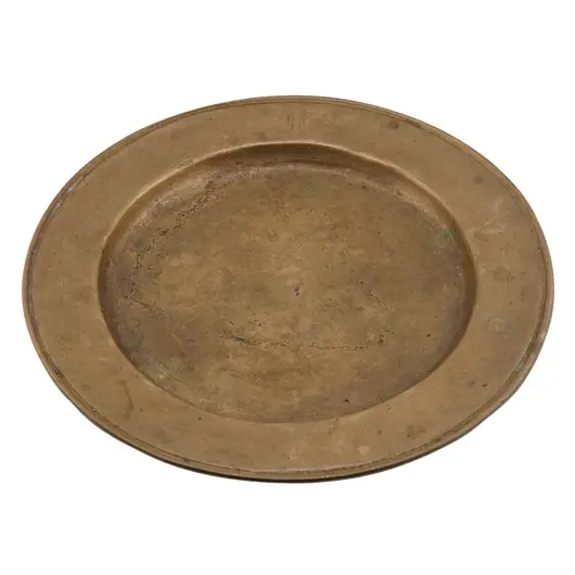 Farfurie vintage din alama, model simplu - 27cm