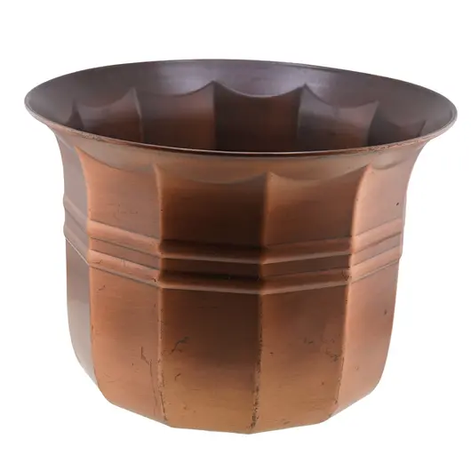 Ghiveci decorativ vintage din cupru fasonat - 14,5cm