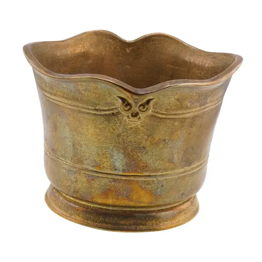 Ghiveci ornamental vintage din alama, 12cm