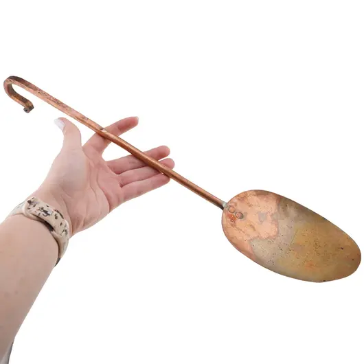 Lingura mare vintage din alama - 40,5cm, imagine 3