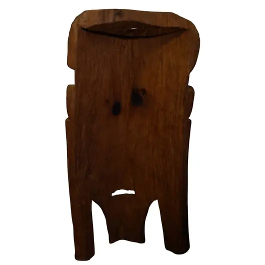 Masca decorativa vintage din lemn sculptat manual, chip barbatesc african - 63cm, imagine 2