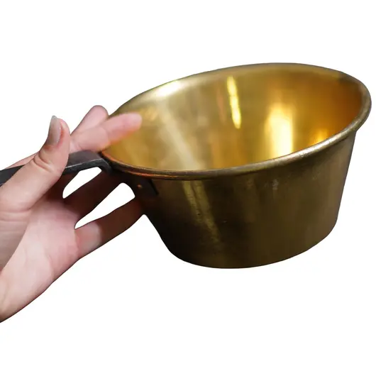 Polonic vintage din alama cu maner lung, 57cm, imagine 3