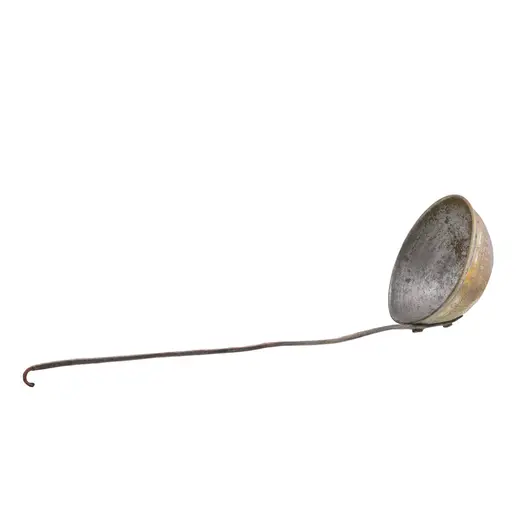 Polonic vintage din metal cu coada lunga, 38cm