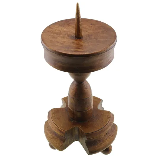 Sfesnic vintage din lemn sculptat cu suport - 26,5cm, imagine 2