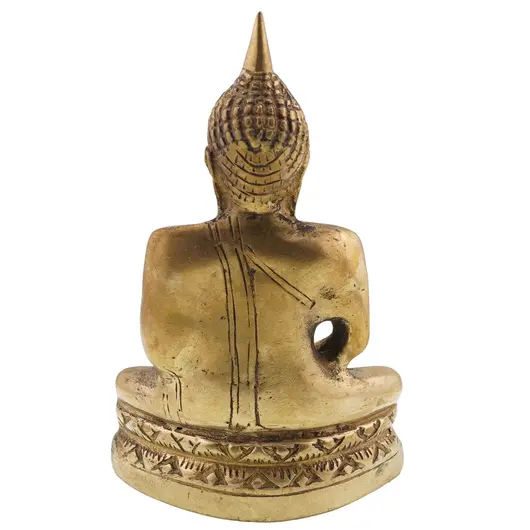 Statueta vintage Buddha din alama, mudra Dhyana - 15cm, imagine 2