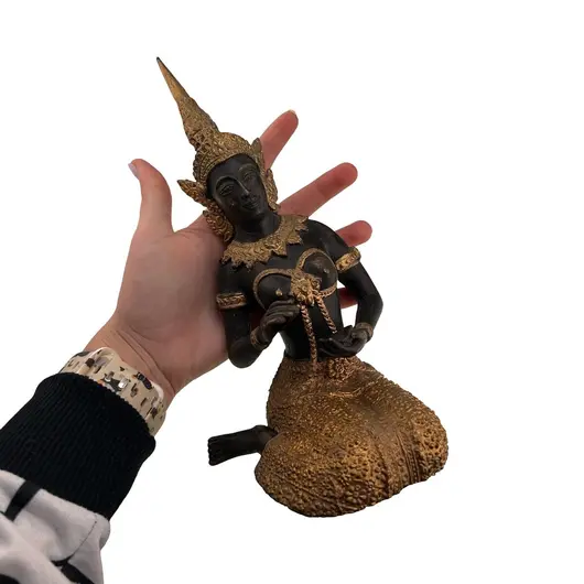 Statueta vintage Teppanom din bronz cu detalii aurii - 21cm, imagine 3