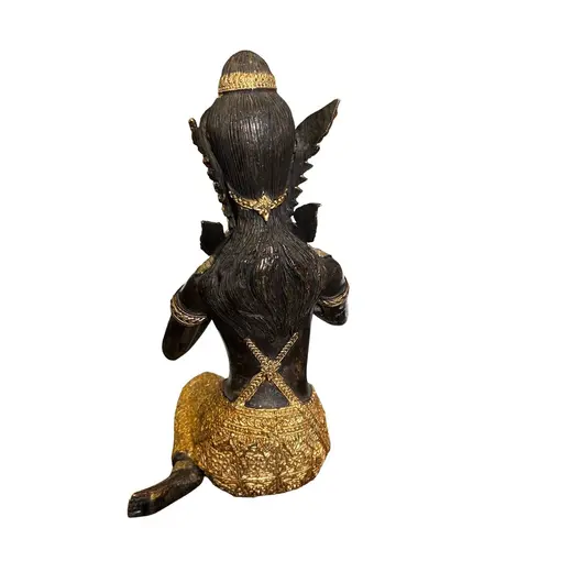 Statueta vintage Teppanom gardianul templului din bronz cu detalii aurii - 22cm, imagine 2