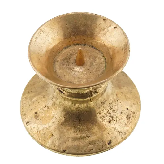 Suport vintage pentru lumanare din alama, 8cm, imagine 2