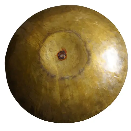 Tava vintage din alama batuta manual, forma rotunda - 34cm, imagine 2