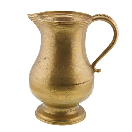 Ulcior vintage din alama cu maner gravat, 18cm