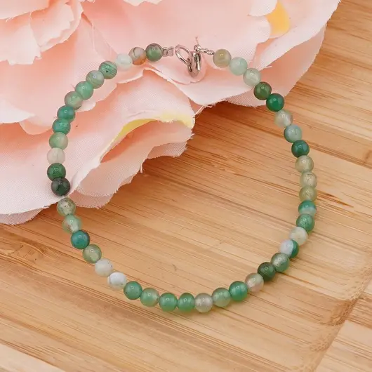 Bratara Agat verde sfere 4mm, imagine 2