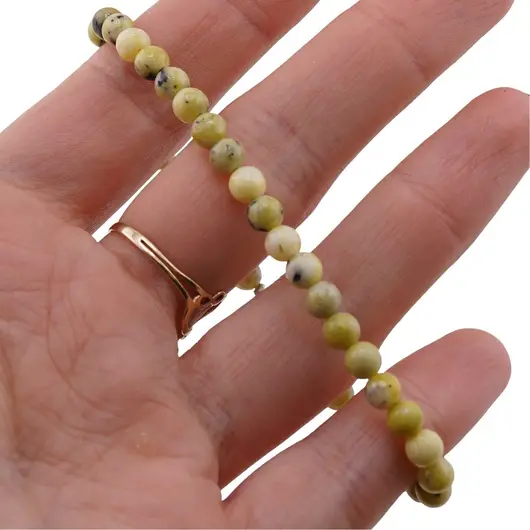 Bratara Jad olive sfere 4mm, imagine 3