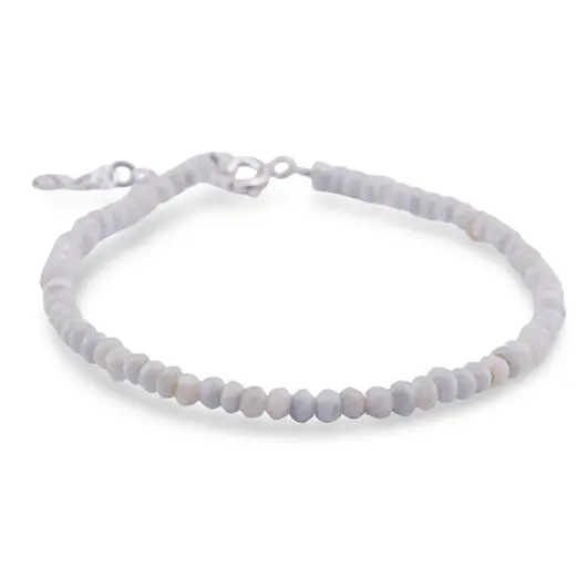 Bratara Opal albastru discuri fatetate cu Argint 925, 3-4mm, imagine 2