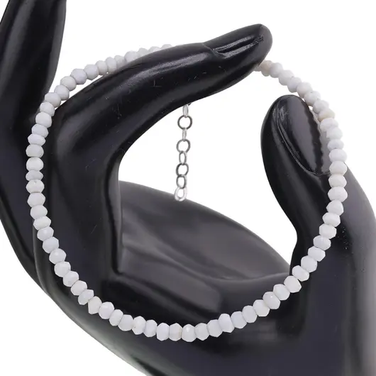 Bratara Opal albastru discuri fatetate cu Argint 925, 3-4mm, imagine 3
