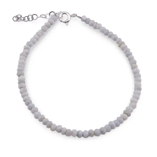 Bratara Opal albastru discuri fatetate cu Argint 925, 3-4mm