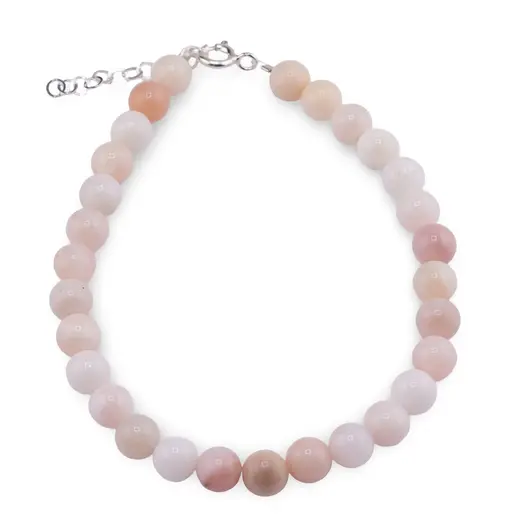 Bratara Opal roz sfere cu Argint 925, 6mm