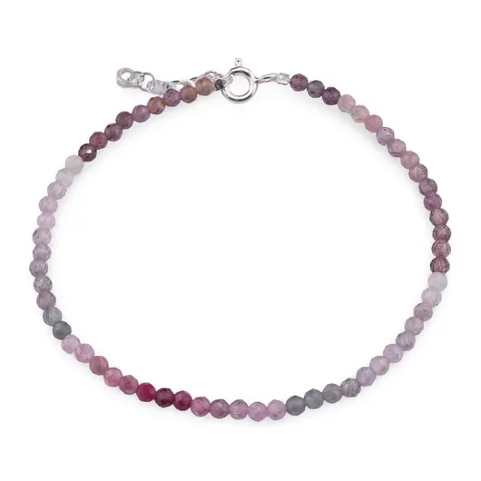 Bratara Spinel multicolor sfere fatetate cu Argint 925, 3mm