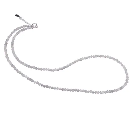 Colier Labradorit sfere fatetate cu Argint 925, 3mm