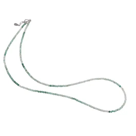 Colier Onix verde degrade sfere fatetate cu Argint 925, 2mm