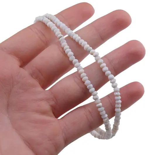 Colier Opal albastru discuri fatetate cu Argint 925, 3-4mm, imagine 3