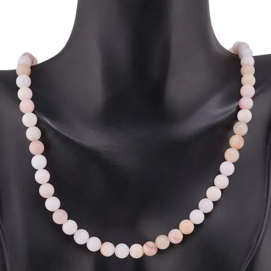 Colier Opal roz sfere cu Argint 925, 6mm, imagine 3
