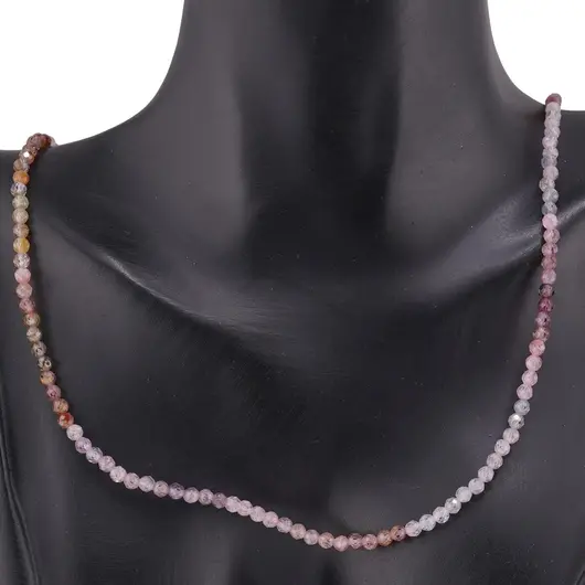 Colier Spinel multicolor sfere fatetate cu Argint 925, 3mm, imagine 3