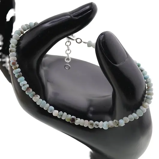 Bratara Larimar discuri fatetate cu Argint 925, 3-4mm, imagine 3