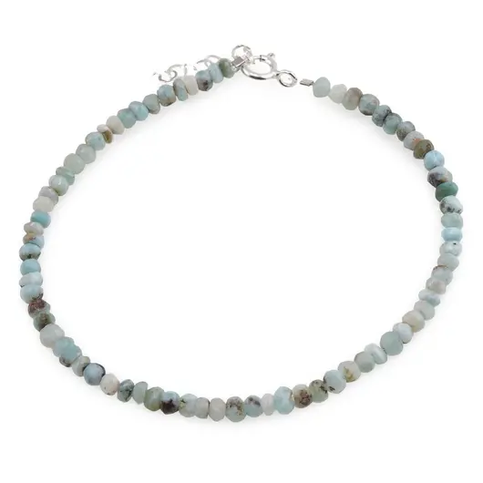 Bratara Larimar discuri fatetate cu Argint 925, 3-4mm