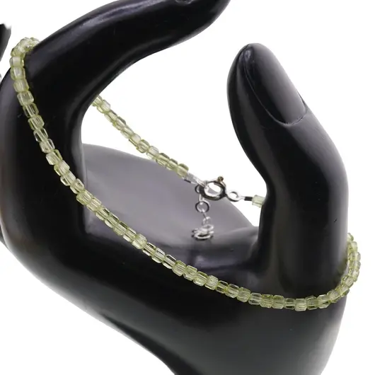 Bratara Peridot cuburi fatetate cu Argint 925, 2-3mm, imagine 3