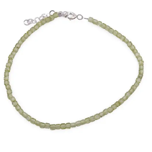 Bratara Peridot cuburi fatetate cu Argint 925, 2-3mm