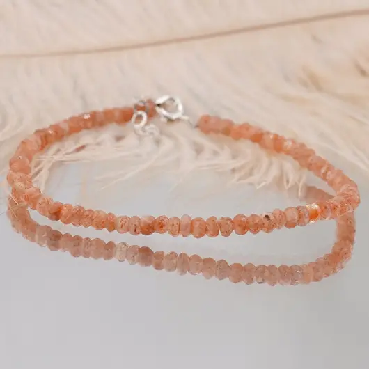 Bratara Piatra Soarelui discuri fatetate cu Argint 925, 3-4mm, imagine 2