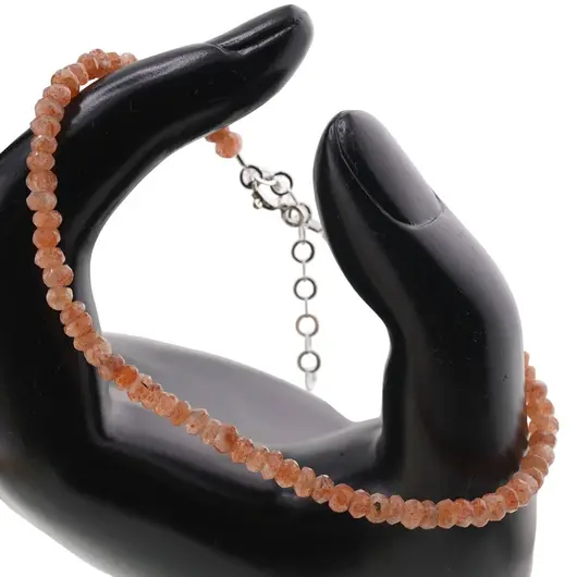 Bratara Piatra Soarelui discuri fatetate cu Argint 925, 3-4mm, imagine 3