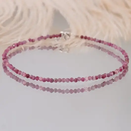 Bratara Rubin sfere fatetate cu Argint 925, 2mm, imagine 2