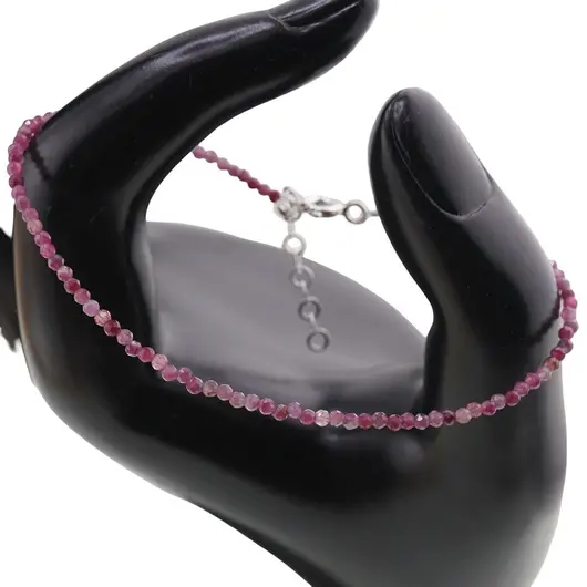 Bratara Rubin sfere fatetate cu Argint 925, 2mm, imagine 3