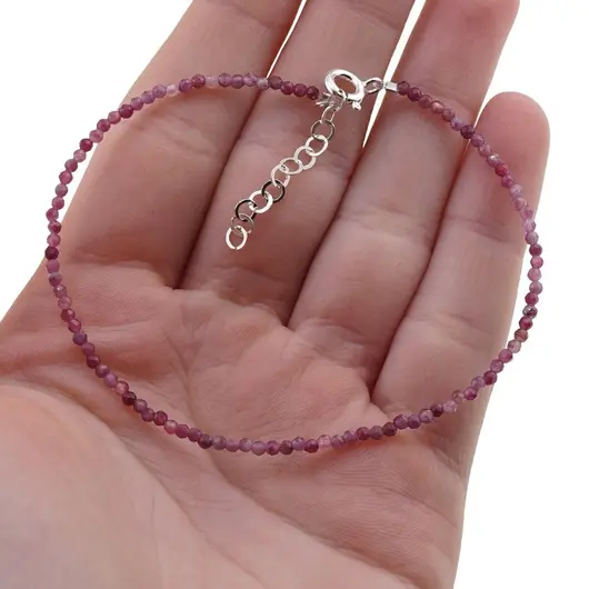 Bratara Rubin sfere fatetate cu Argint 925, 2mm, imagine 4