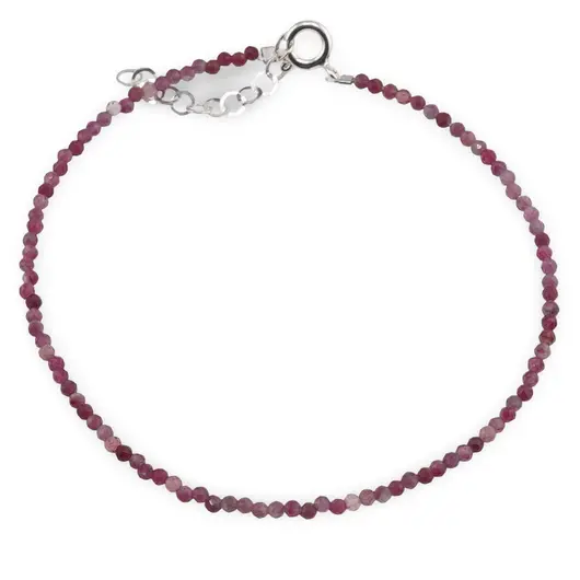 Bratara Rubin sfere fatetate cu Argint 925, 2mm