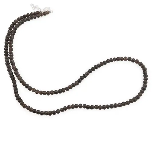 Colier Cuart fumuriu discuri fatetate cu Argint 925, 3-4mm