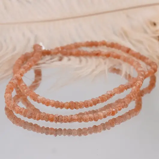 Colier Piatra Soarelui discuri fatetate cu Argint 925, 3-4mm, imagine 2