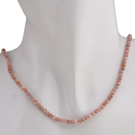 Colier Rodocrozit sfere fatetate cu Argint 925, 4mm, imagine 3