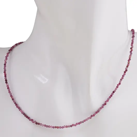 Colier Rubin sfere fatetate cu Argint 925, 2mm, imagine 3