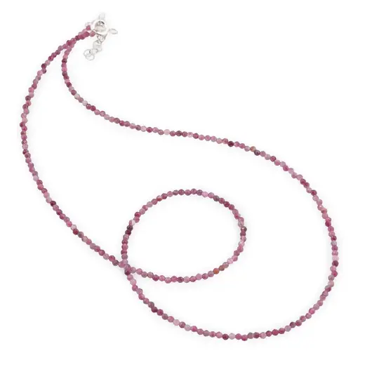 Colier Rubin sfere fatetate cu Argint 925, 2mm