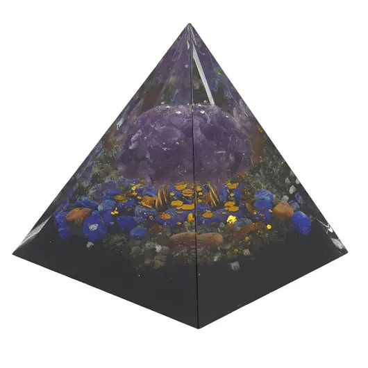 Piramida orgon Copacul vietii - Lapis lazuli si Ametist, 5cm, imagine 2
