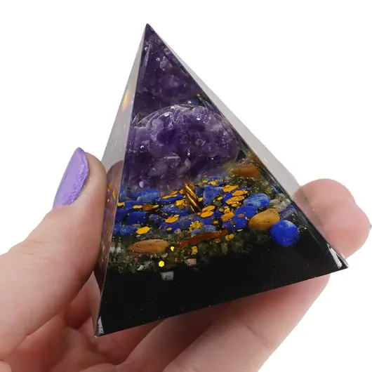 Piramida orgon Copacul vietii - Lapis lazuli si Ametist, 5cm, imagine 4