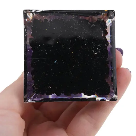 Piramida orgon Copacul vietii - Obsidian si Ametist, 5cm, imagine 3