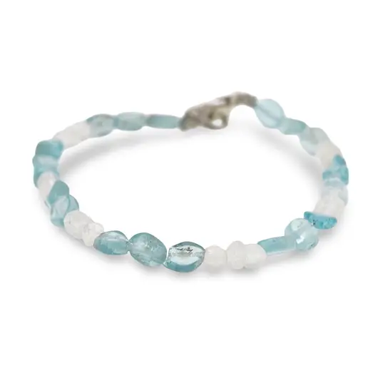 Bratara Claritate Fluida - Apatit 3-5mm si Cristal de stanca 4mm, imagine 2