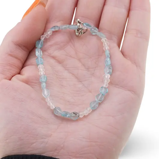 Bratara Claritate Fluida - Apatit 3-5mm si Cristal de stanca 4mm, imagine 3