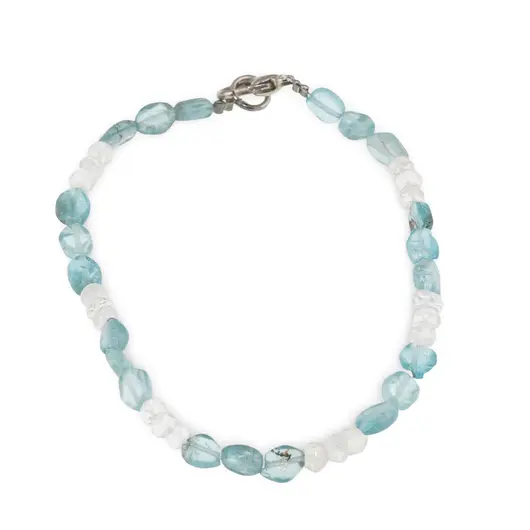 Bratara Claritate Fluida - Apatit 3-5mm si Cristal de stanca 4mm