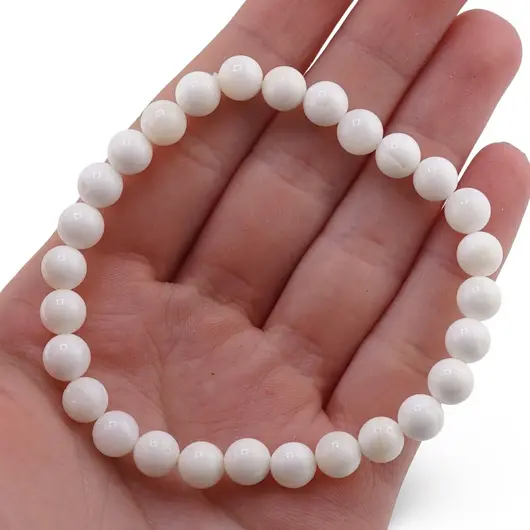 Bratara Coral 6mm, pe elastic, 19cm, imagine 3