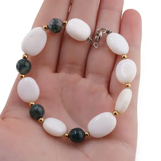 Bratara Gradina Sufletului - Mossagat 6mm si Opal 13-15mm, imagine 3