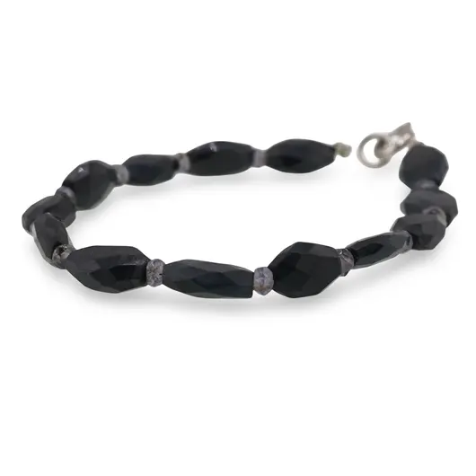 Bratara Ochi de soim fatetat 10mm si Iolith dicuri fatetate 3mm, imagine 2